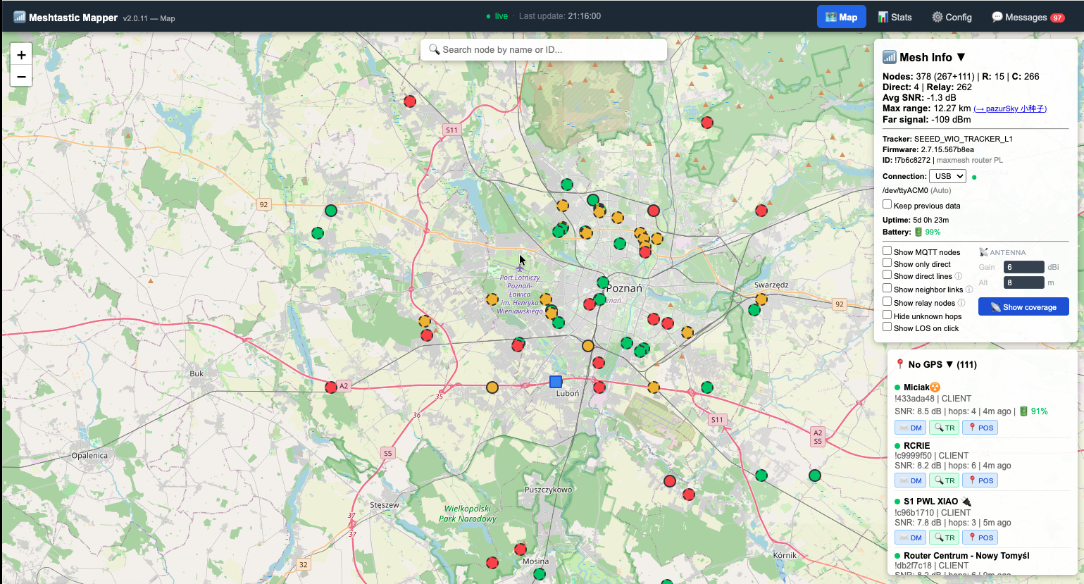 Meshtastic Network Mapper — real-time mesh visualization